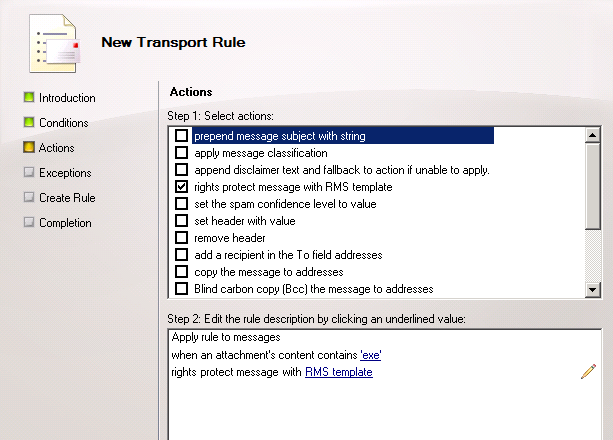 Enable IRM Licensing For Internal Messages In Exchange 2010 